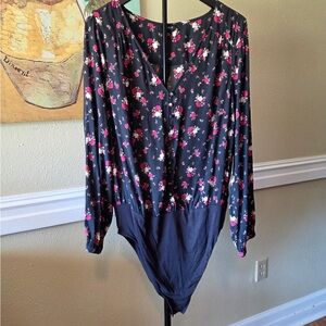 Torrid Floral Long Sleeve Bodysuit- Size 2